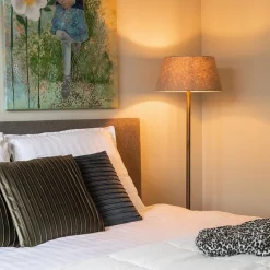 Lampenkap vlas linnen donker warm omgeslagen