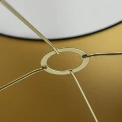 Lampenkap zwart/goud cilinder met gouden binnenzijde, hoogte 20cm, Ø 35cm, warm omgeslagen