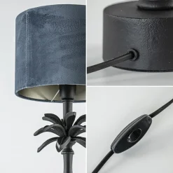 L&L lampvoet Armata mat zwarte palmboom
