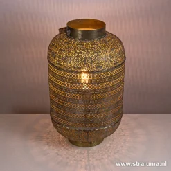 L&L tafellamp UDUPI bruin-goud Oosters