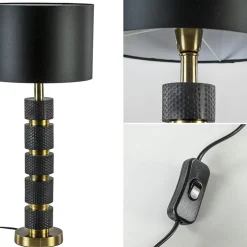 Lampvoet Azoyu zwart/brons exclusief kap