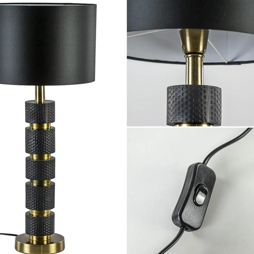 Lampvoet Azoyu zwart/brons exclusief kap