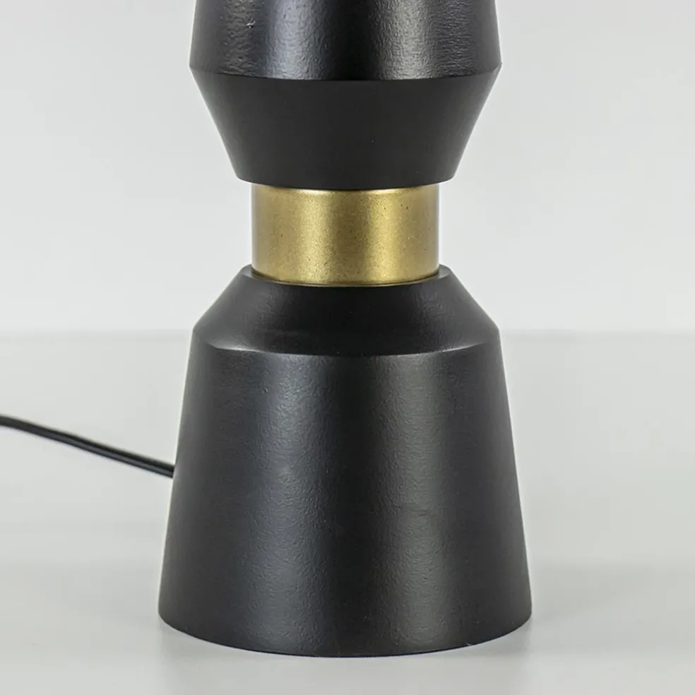 Lampvoet Ilvar zwart/mat goud z/kap