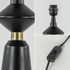 Lampvoet Ilvar zwart/mat goud z/kap