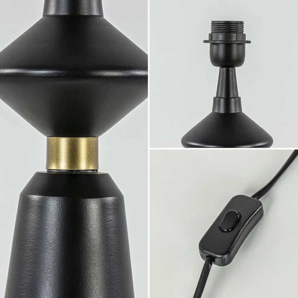 Lampvoet Ilvar zwart/mat goud z/kap