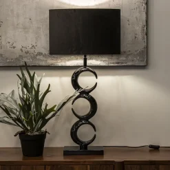 Lampvoet Maan shiny zwart exclusief kap