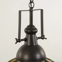 Landelijk hanglamp Djem hout/zink
