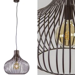Landelijke draadlamp-hanglamp bruin 48cm