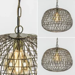 Landelijke hanglamp Alwina antiek brons L&L