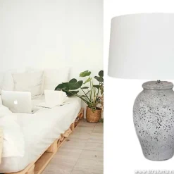 Landelijke stenen lampvoet Vulsini 50 cm