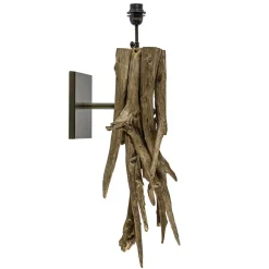 Landelijke wandlamp Bluma hout exclusief kap