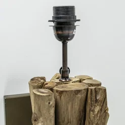 Landelijke wandlamp Bluma hout exclusief kap