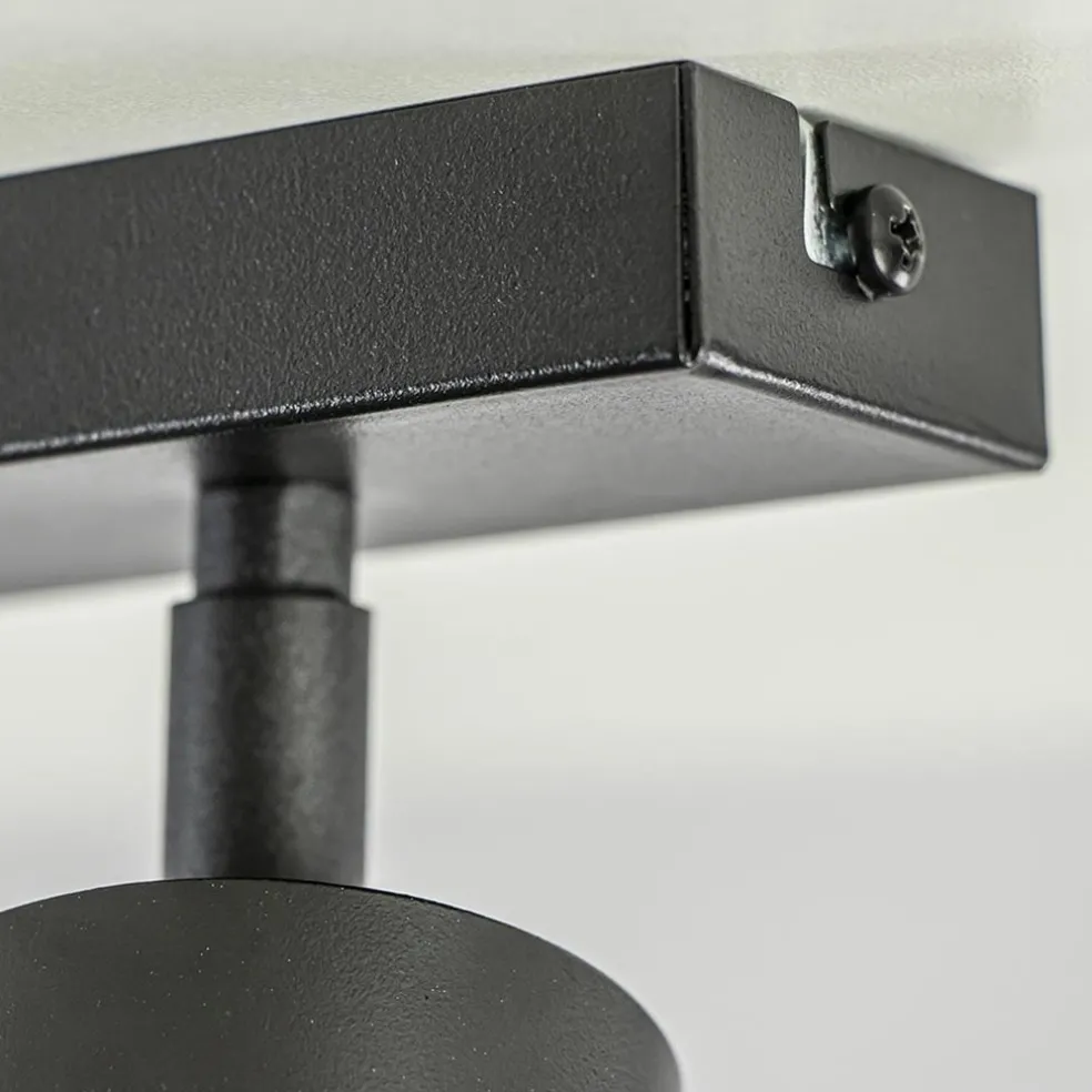 Langwerpige GU10 5-lichts opbouwspot mat zwart