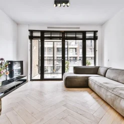 Langwerpige LED opbouwspot zwart 4-lichts