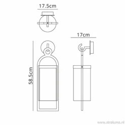 Lantaarn buitenlamp antraciet met glas IP54