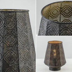 Lantaarn tafellamp donker bruin oriental