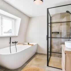 LED badkamerplafondlamp zwart met bewegingssensor