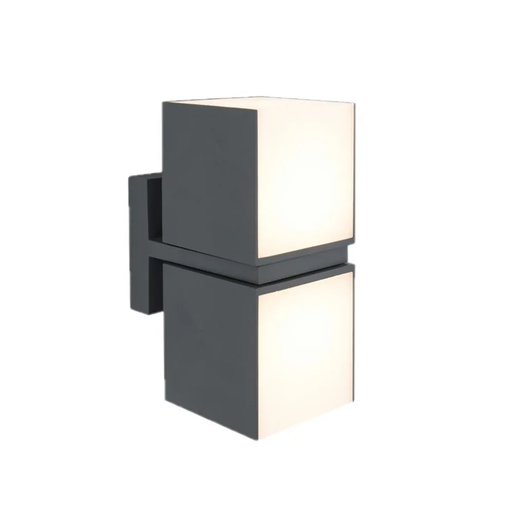 LED buitenlamp dubbele kubus draaibaar grijs IP54