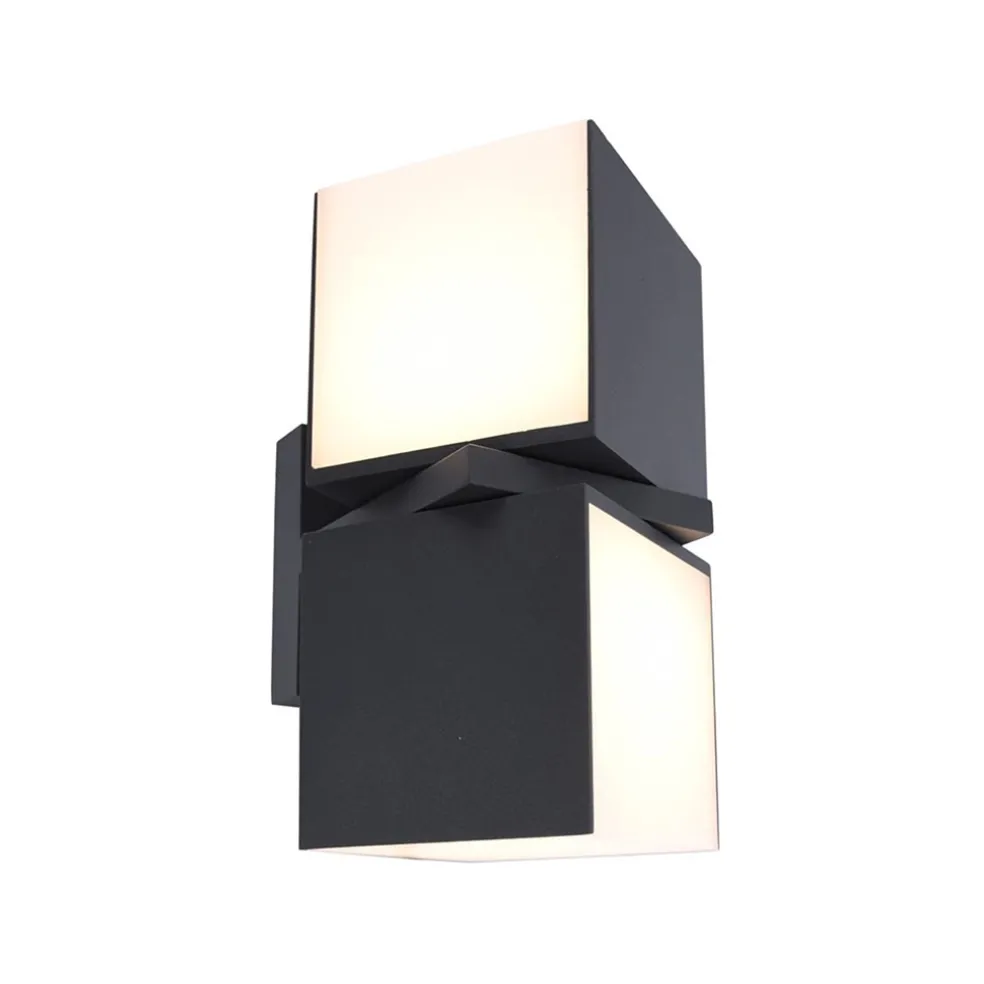 LED buitenlamp dubbele kubus draaibaar grijs IP54
