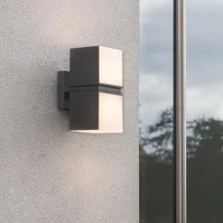 LED buitenlamp dubbele kubus draaibaar grijs IP54