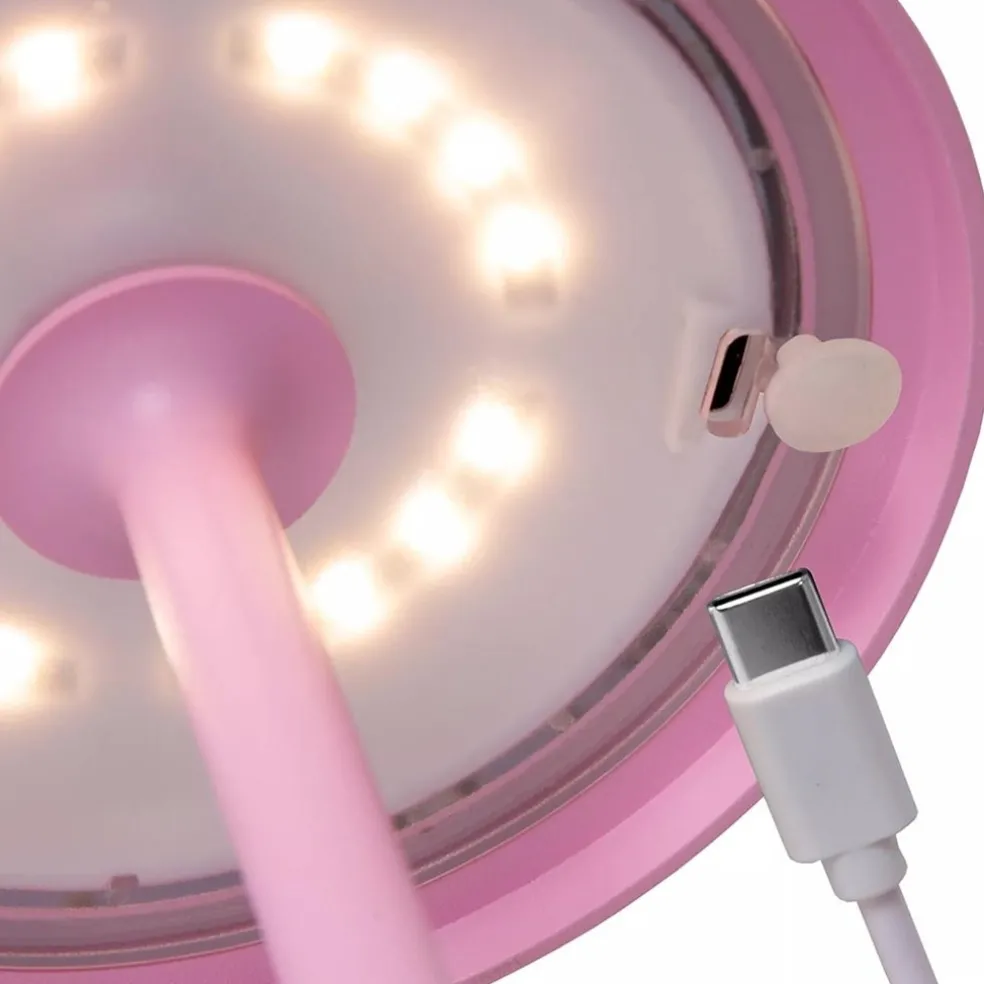 LED buitenlamp op batterij roze IP54