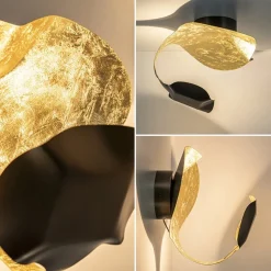 LED design wand/plafondlamp brons met goldleaf