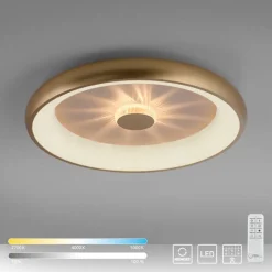 LED plafondlamp goud met kristaleffect