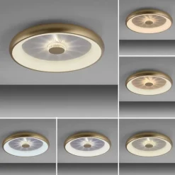 LED plafondlamp goud met kristaleffect