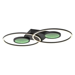 LED plafondlamp zwart ringen met RGB en memory
