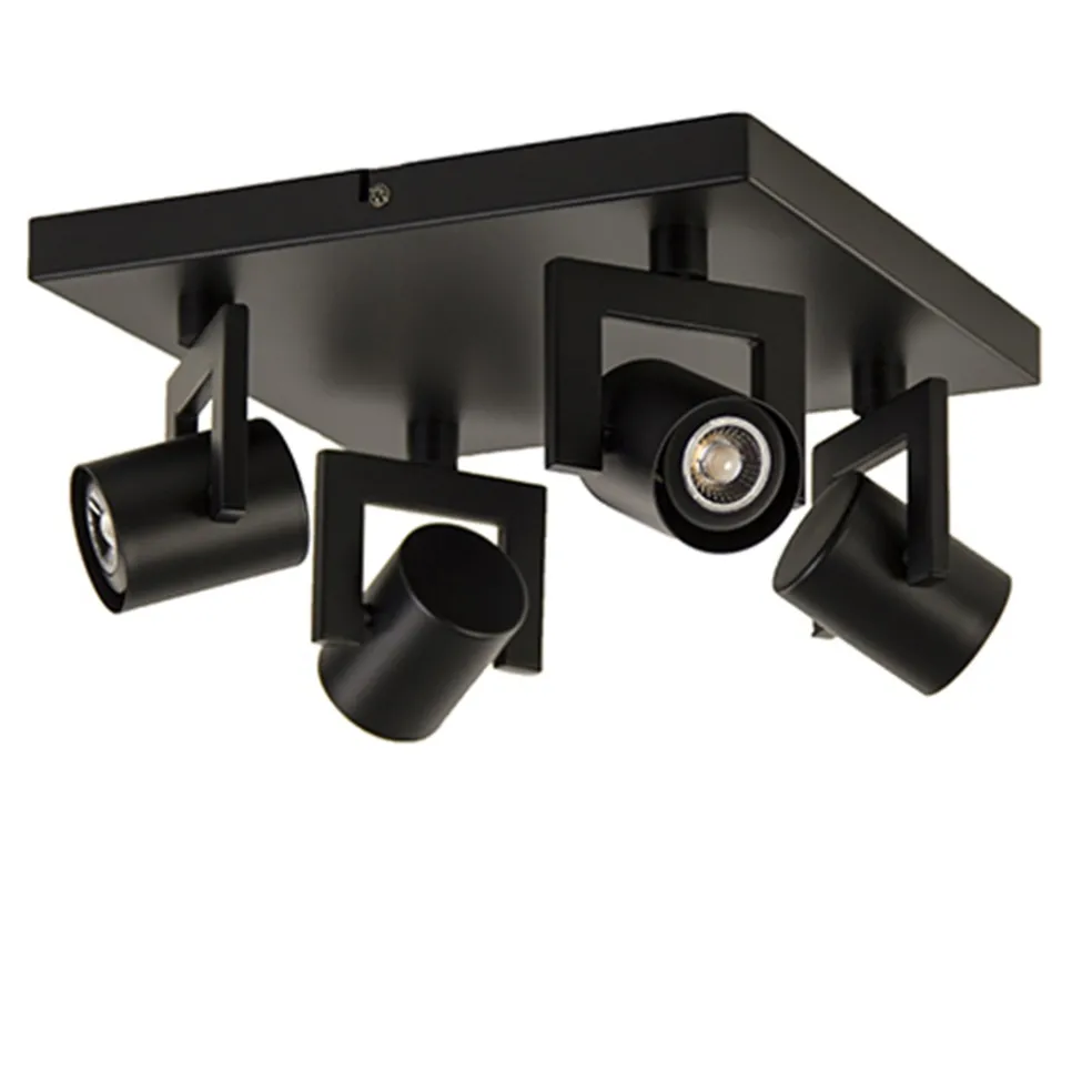 LED plafondspot vierkant mat zwart