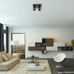 LED plafondspot vierkant mat zwart