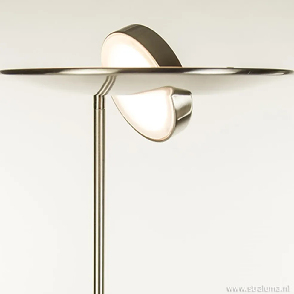 LED staande lamp-uplighter staal-dimbaar