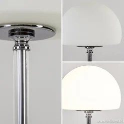 LED tafellamp chroom/opaal glas dimbaar