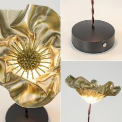 LED tafellamp Lafleur op battrij velvet