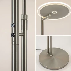 LED vloerlamp staal met uplighter en helder glas