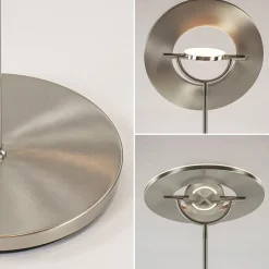 LED vloerlamp staal met uplighter en leeslamp