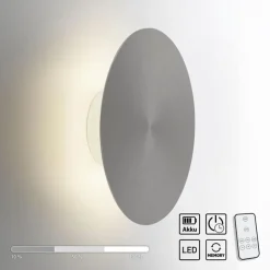 LED wandlamp op accu grijs dmbaar