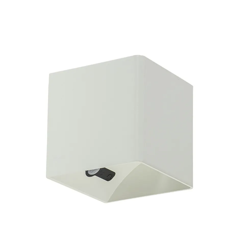 LED wandlamp oplaadbaar wit vierkant IP54