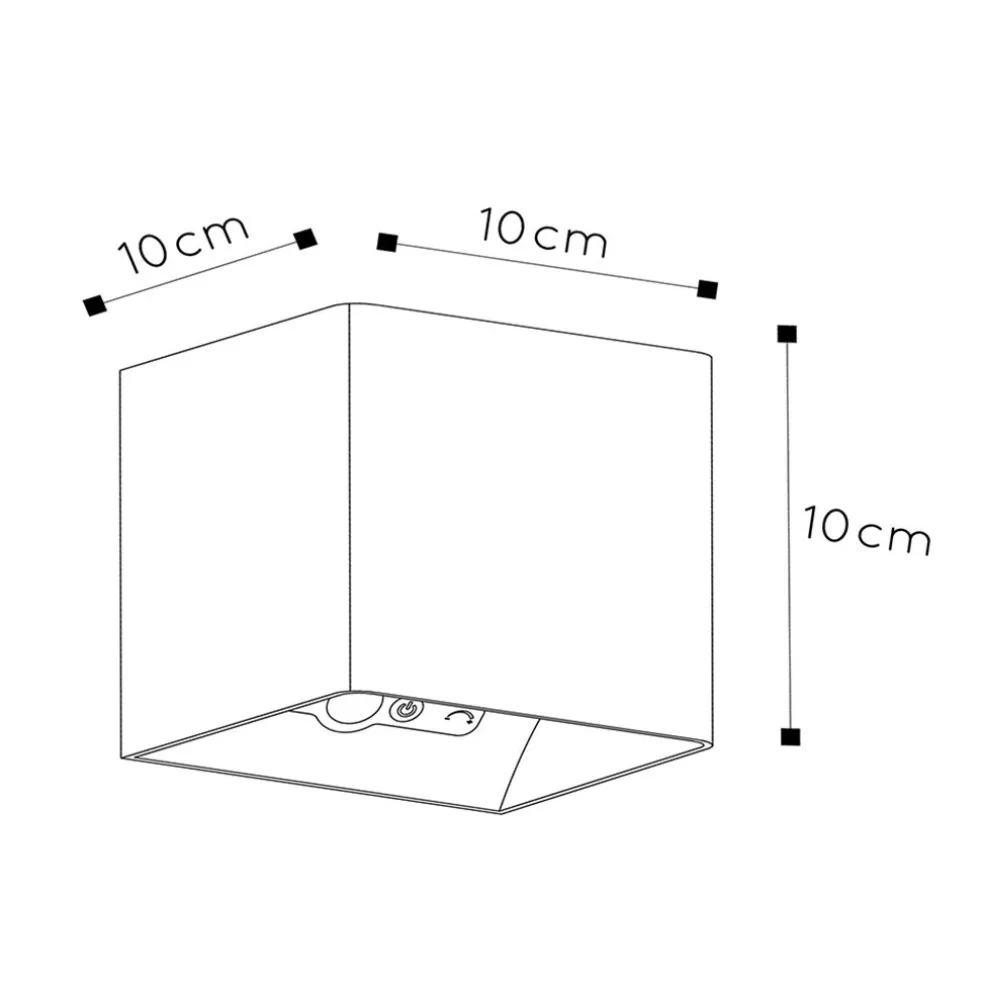 LED wandlamp oplaadbaar wit vierkant IP54