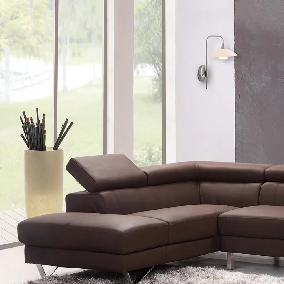 LED wandlamp staal met glas inclusief snoer