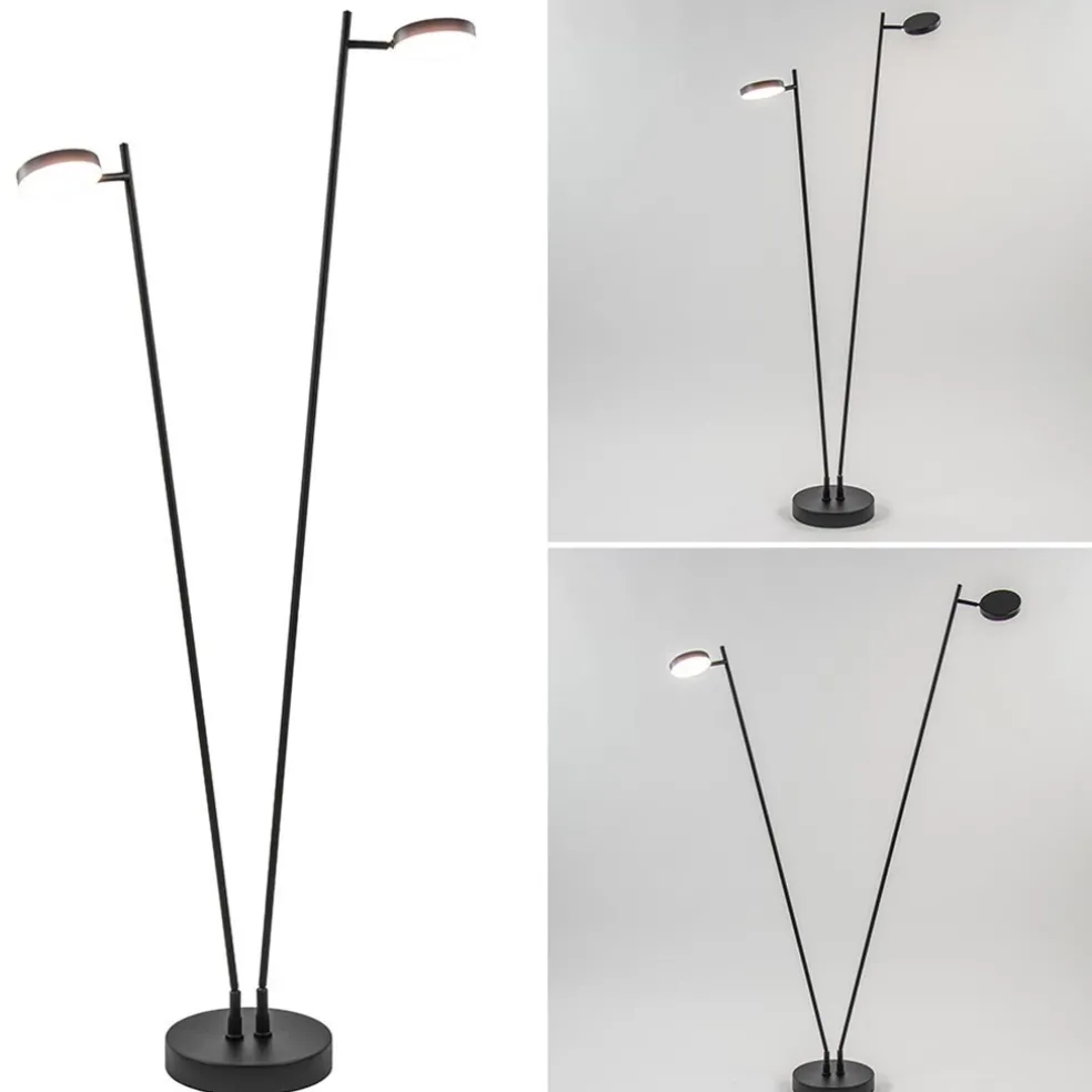 2-Lichts design vloerlamp LED op batterij dimbaar