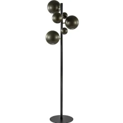 3-Lichts design vloerlamp zwart met platinum bollen