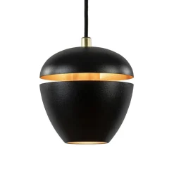 4-Lichts eettafelhanglamp mat zwart met goud
