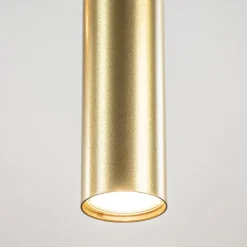 3-Lichts hanglamp cilinders mat zwart met goud rond