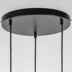 3-Lichts hanglamp cilinders mat zwart met goud rond
