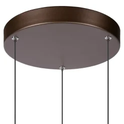 3-Lichts hanglamp LED cilinders bruin rond