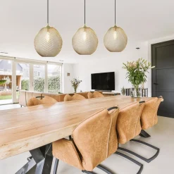 3-Lichts hanglamp Moroc goud Light and Living