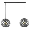 2-Lichts hanglamp Scandinavisch/landelijk mat zwart