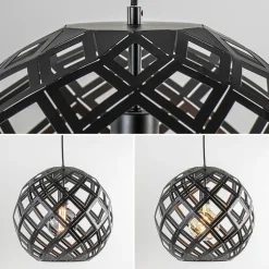 2-Lichts hanglamp Scandinavisch/landelijk mat zwart