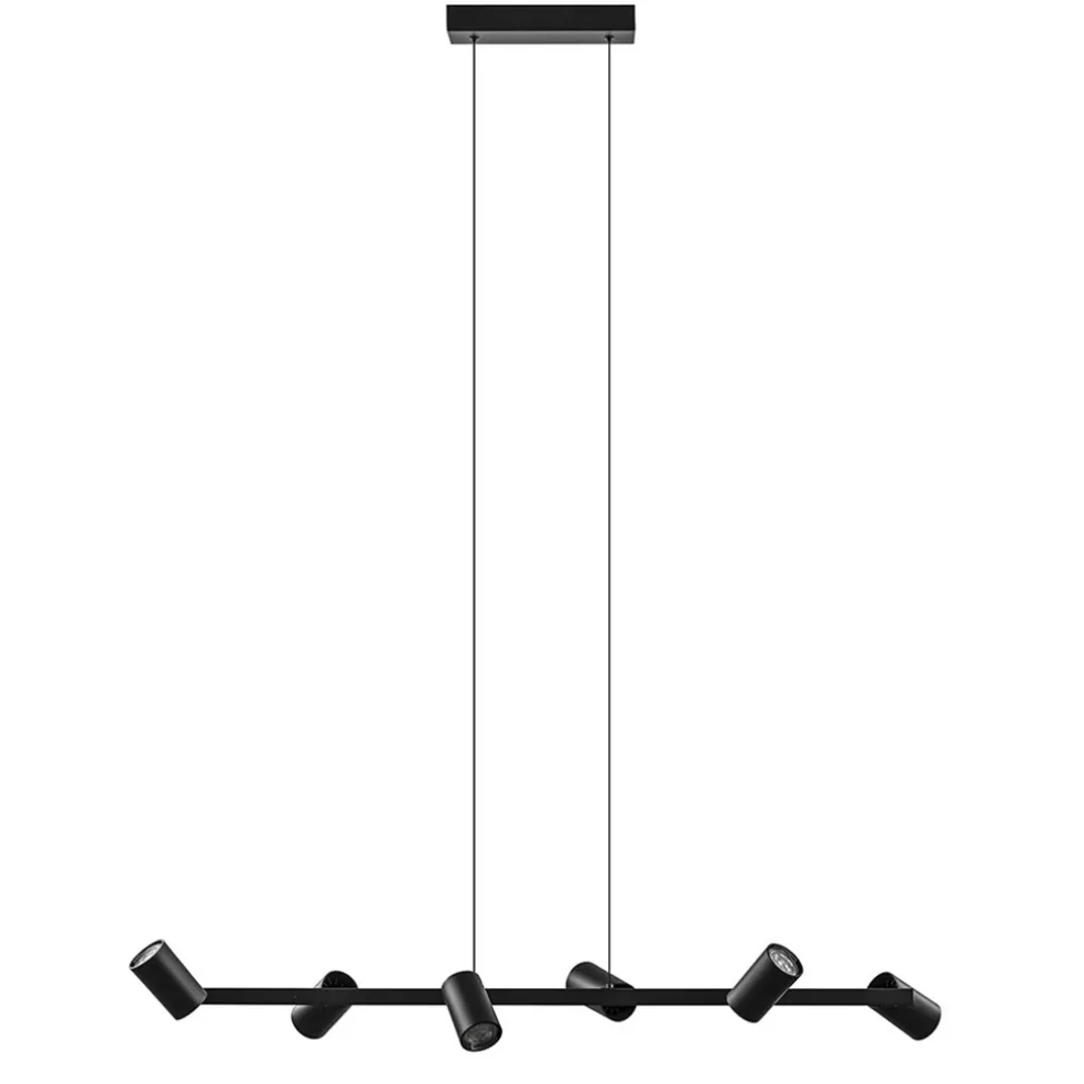 6-Lichts hanglamp spots verstelbaar zwart